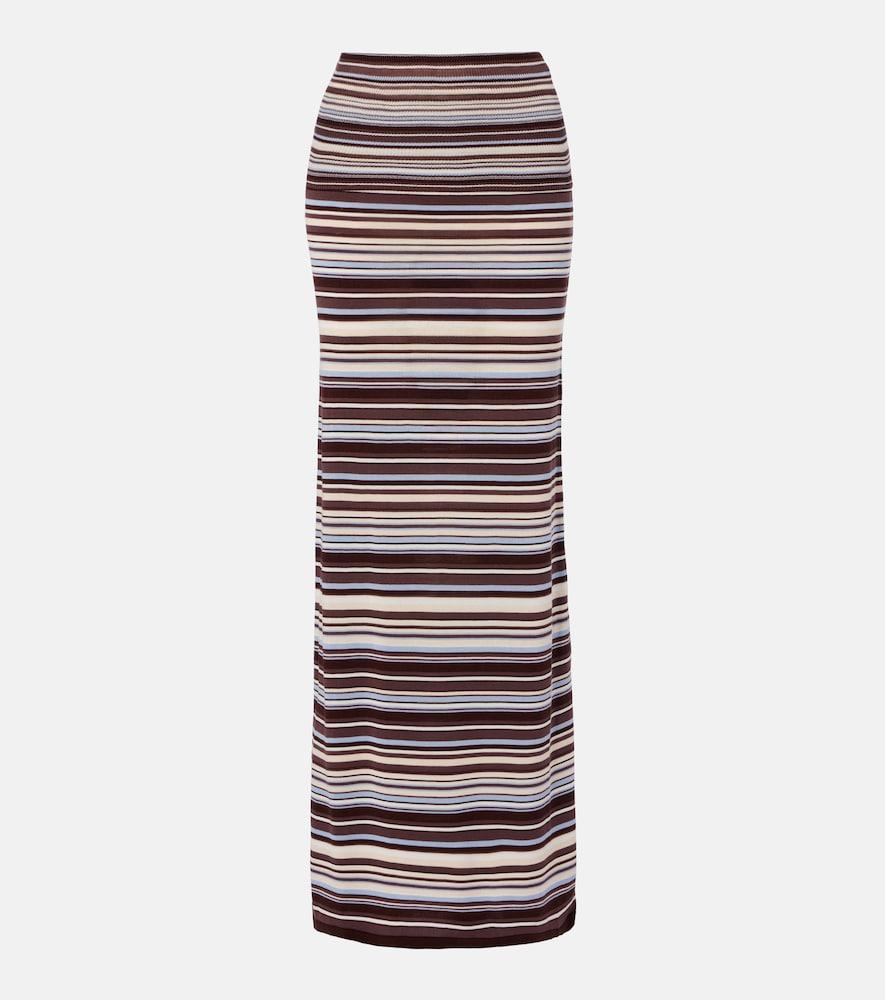 aya muse knitted striped maxi skirt