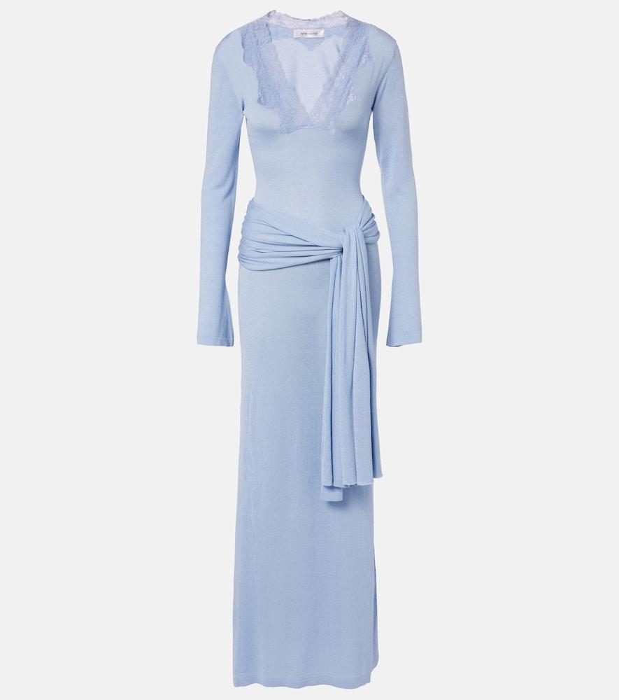 aya muse lace-trimmed maxi dress