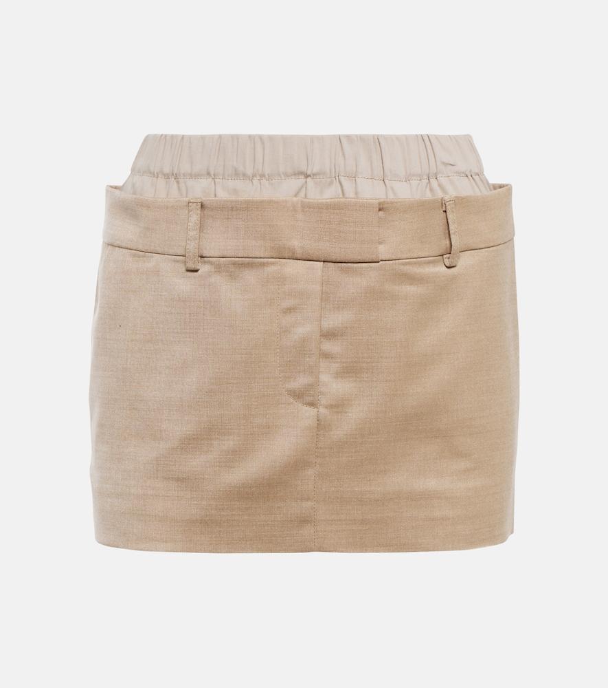 aya muse layered wool-blend miniskirt