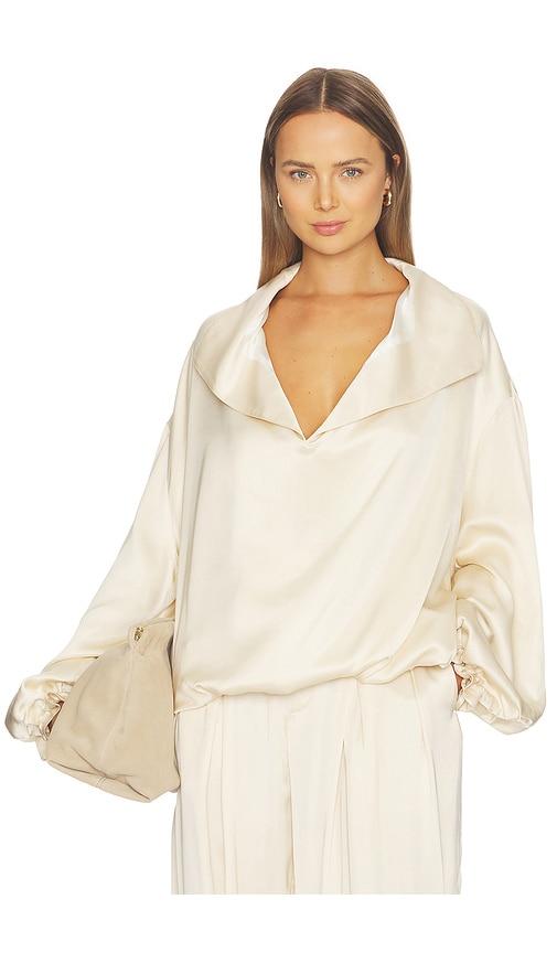 aya muse lumara top in cream. - size l (also in xs, s, m)
