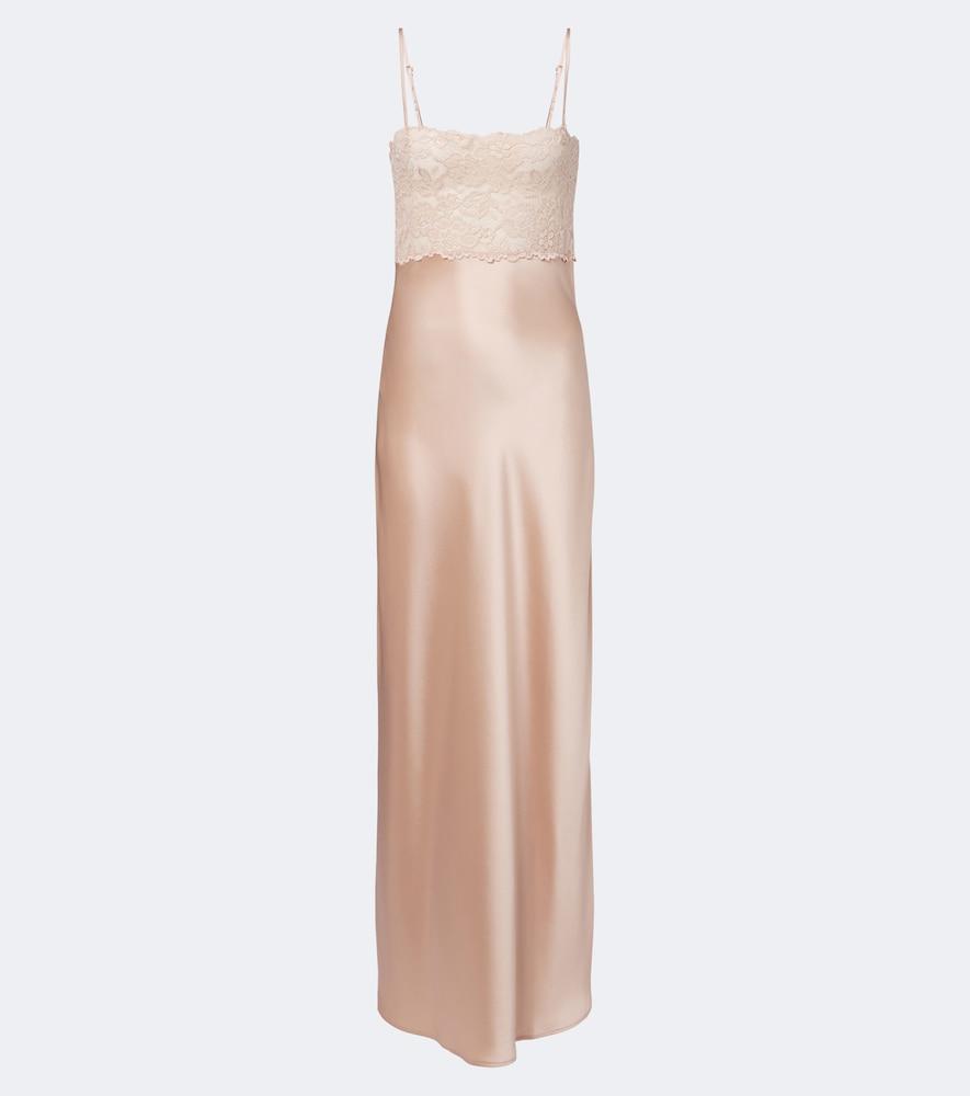 aya muse myra lace and satin gown