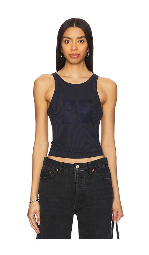 aya muse number tank top in navy. - size l (also in xxs, xs, s, m)