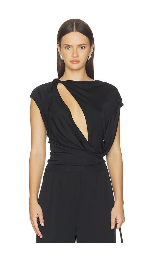 aya muse nyra top in black. - size l (also in xs, s, m)