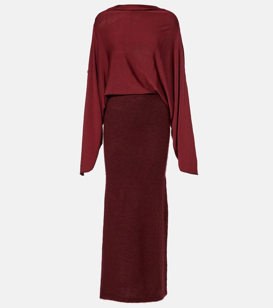 aya muse pine caped maxi dress