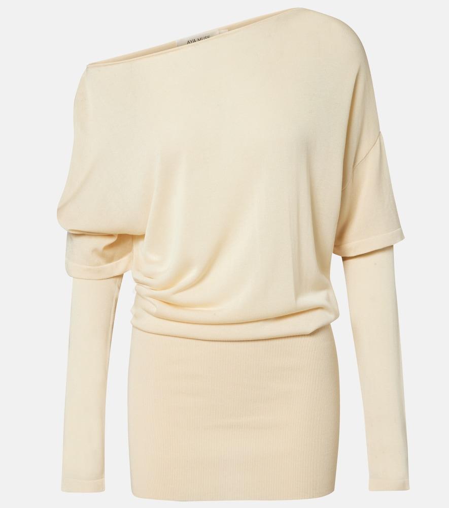 aya muse rea draped one-shoulder minidress