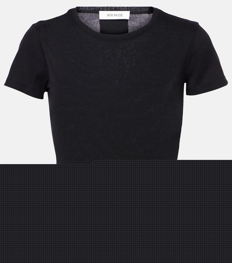 aya muse ribbed-knit cotton t-shirt