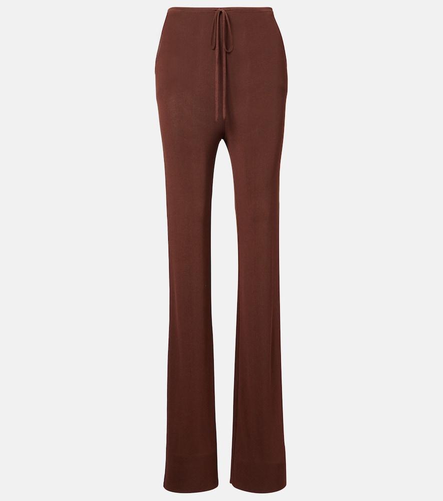 aya muse ribbed-knit flared pants