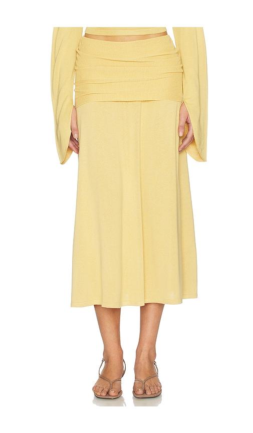 aya muse rylin skirt in mustard. - size l (also in s, xs)