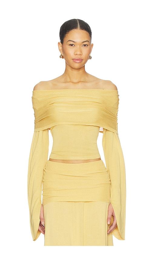 aya muse rylin top in mustard. - size l (also in s, m)
