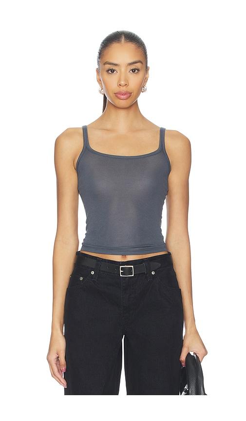 aya muse scoop tank in slate. - size m (also in s)