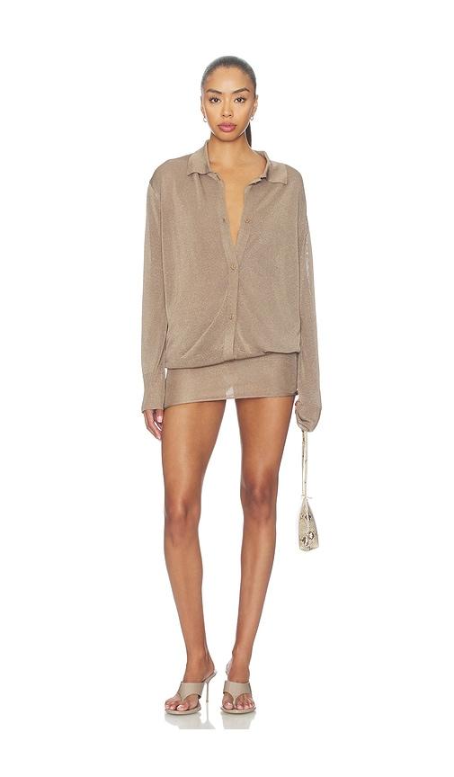aya muse solin dress in brown. - size s (also in xs)
