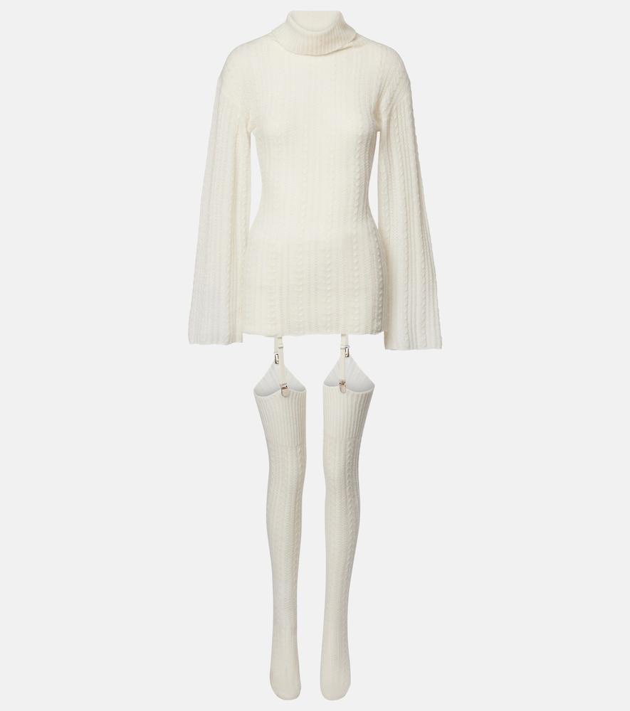 aya muse wool-blend minidress