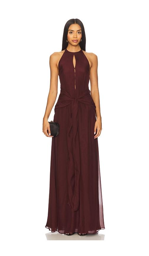 azeeza avya gown in wine. - size l (also in xs)