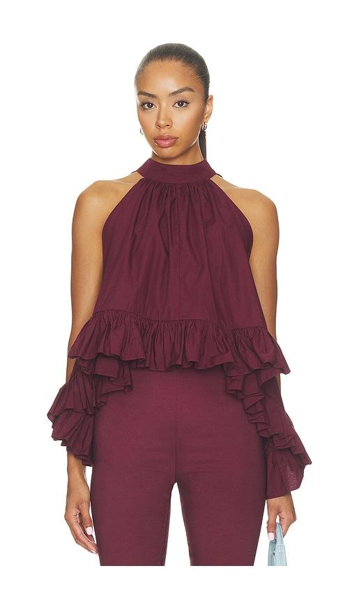 azeeza plath top in wine. - size s (also in xs)