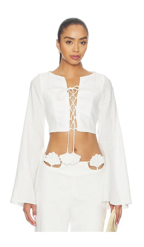 azulu amelie top in ivory. - size m (also in s, xs, xxs)