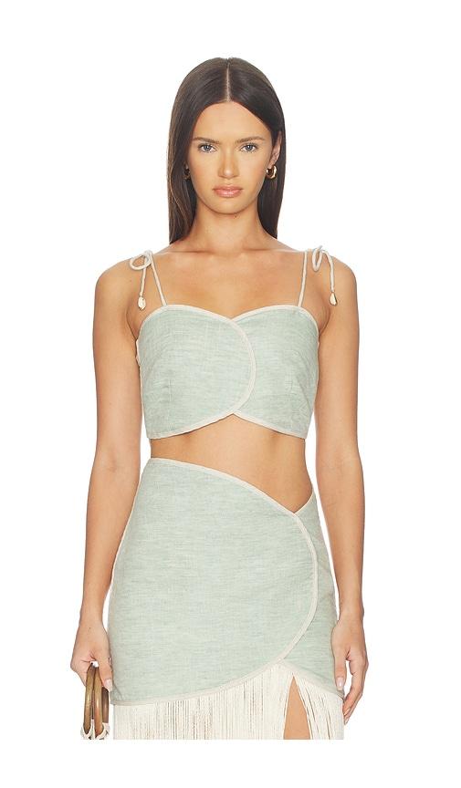 azulu aveiro top in sage. - size l (also in xs, xxs, s, m, xl)