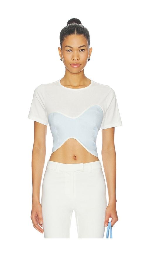 azulu ceci top in baby blue,white. - size l (also in xxs, s, m, xl)