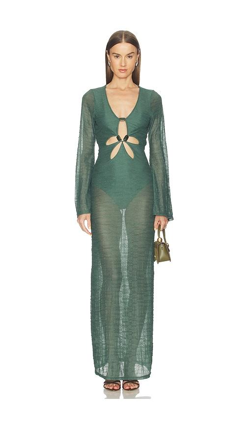 azulu dali dress in dark green. - size l (also in xs, s, m)