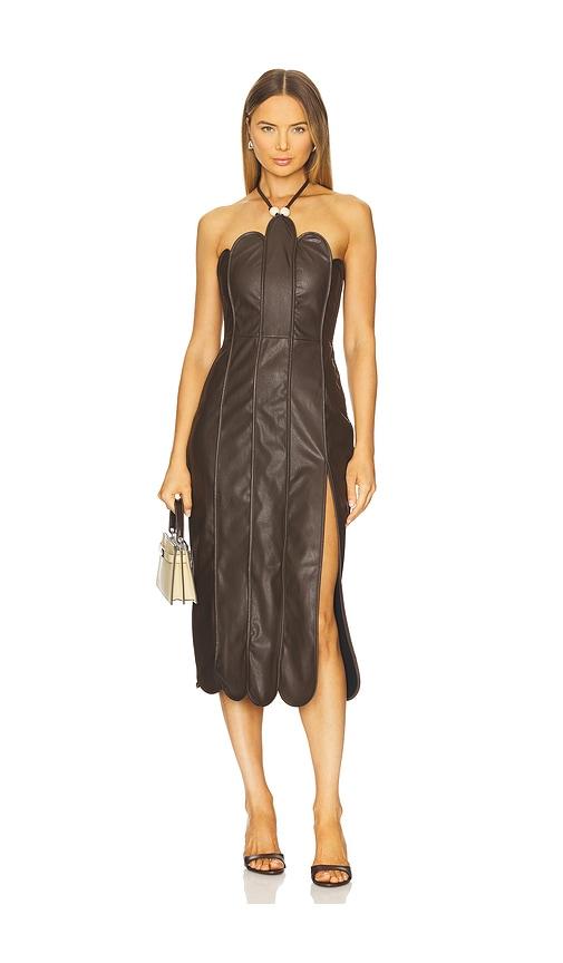 azulu leonor dress in brown. - size s (also in xxs, xs)