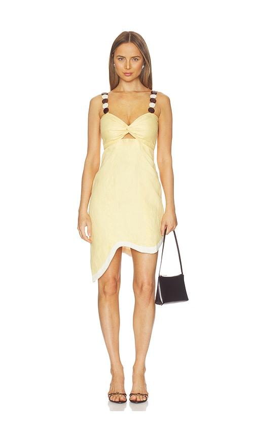 azulu mar dress in yellow. - size l (also in xxs, xs, s, m, xl)