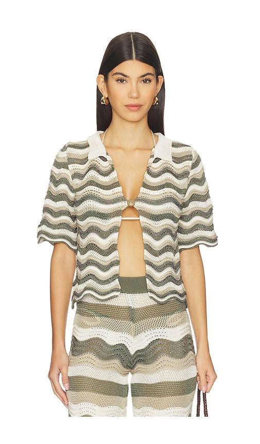 azulu martina top in olive. - size l (also in xs, s, m)
