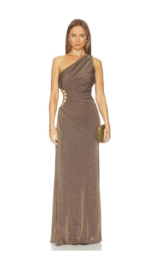 azulu rousseau dress in brown. - size l (also in xxs, s)