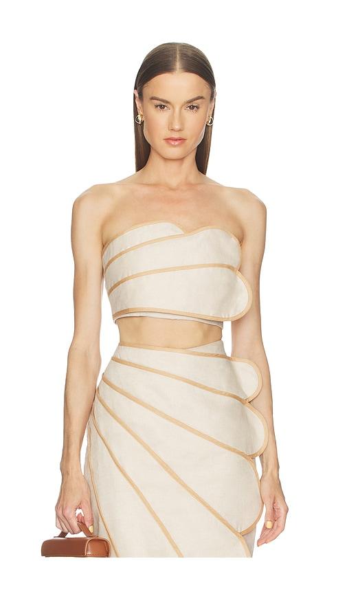 azulu sango top in tan. - size l (also in xxs, xs, s, m)