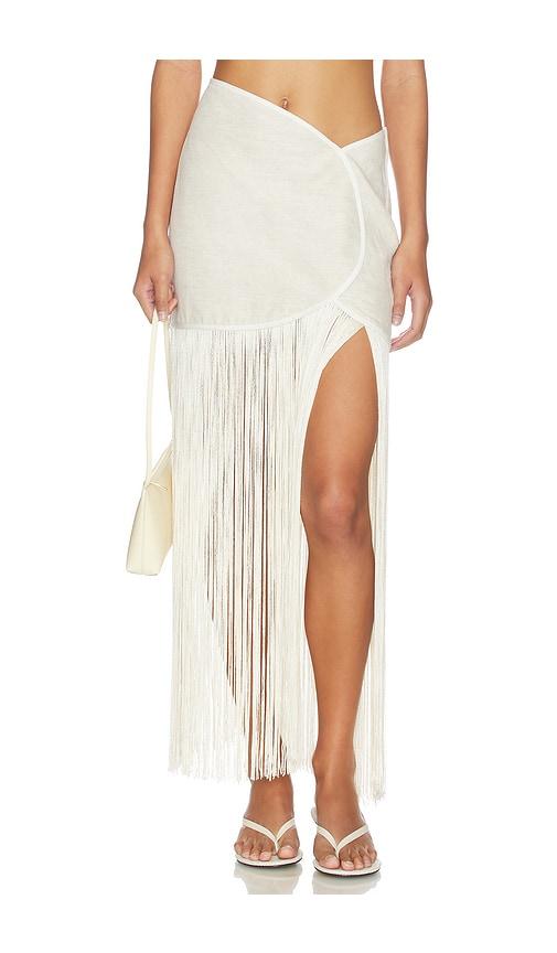 azulu x revolve joelle skirt in beige. - size l (also in s, m, xl, xxl)