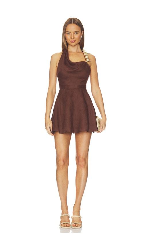 azulu zelda dress in brown. - size l (also in xxs, s, m, xl)