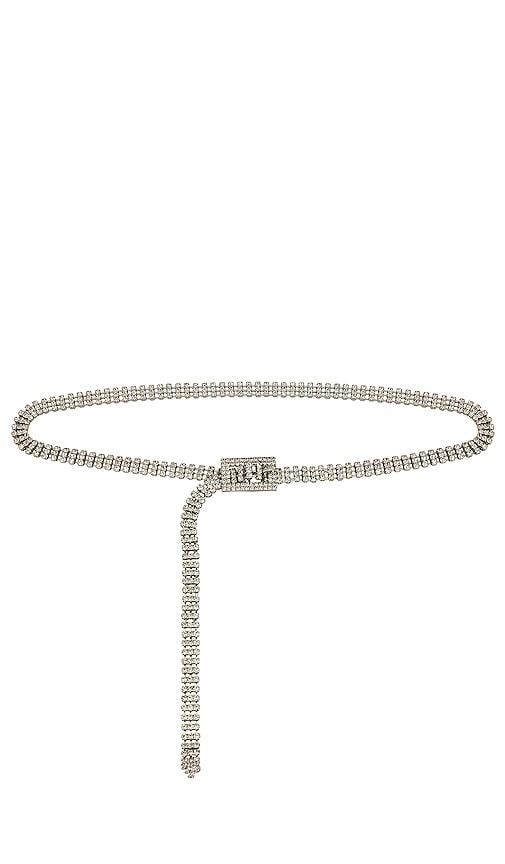 b-low the belt baby farah belt in metallic silver.