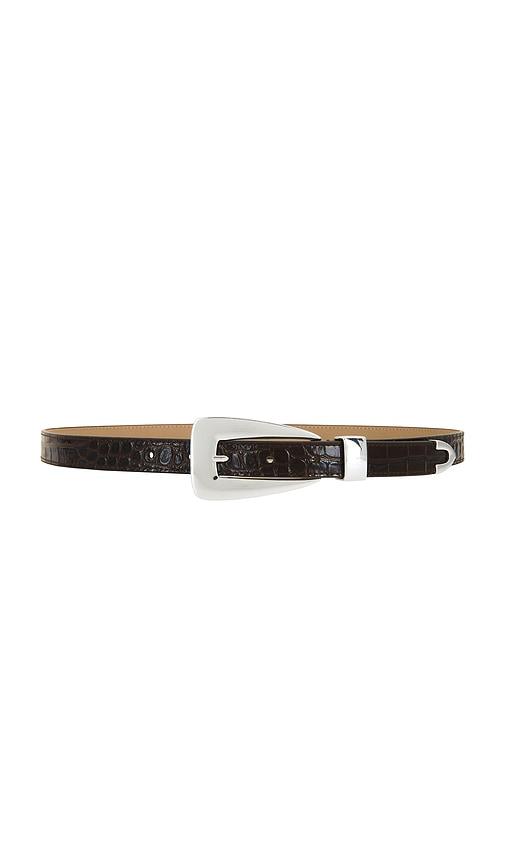 b-low the belt briar croco belt in chocolate. - size l (also in m)