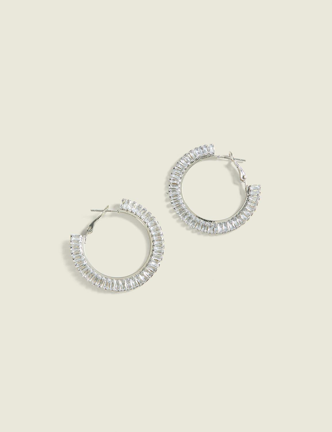 baguette hoop earrings