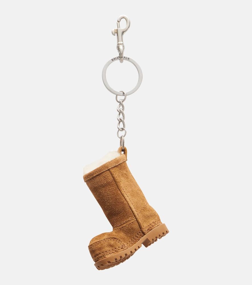 balenciaga alaska boot suede bag charm
