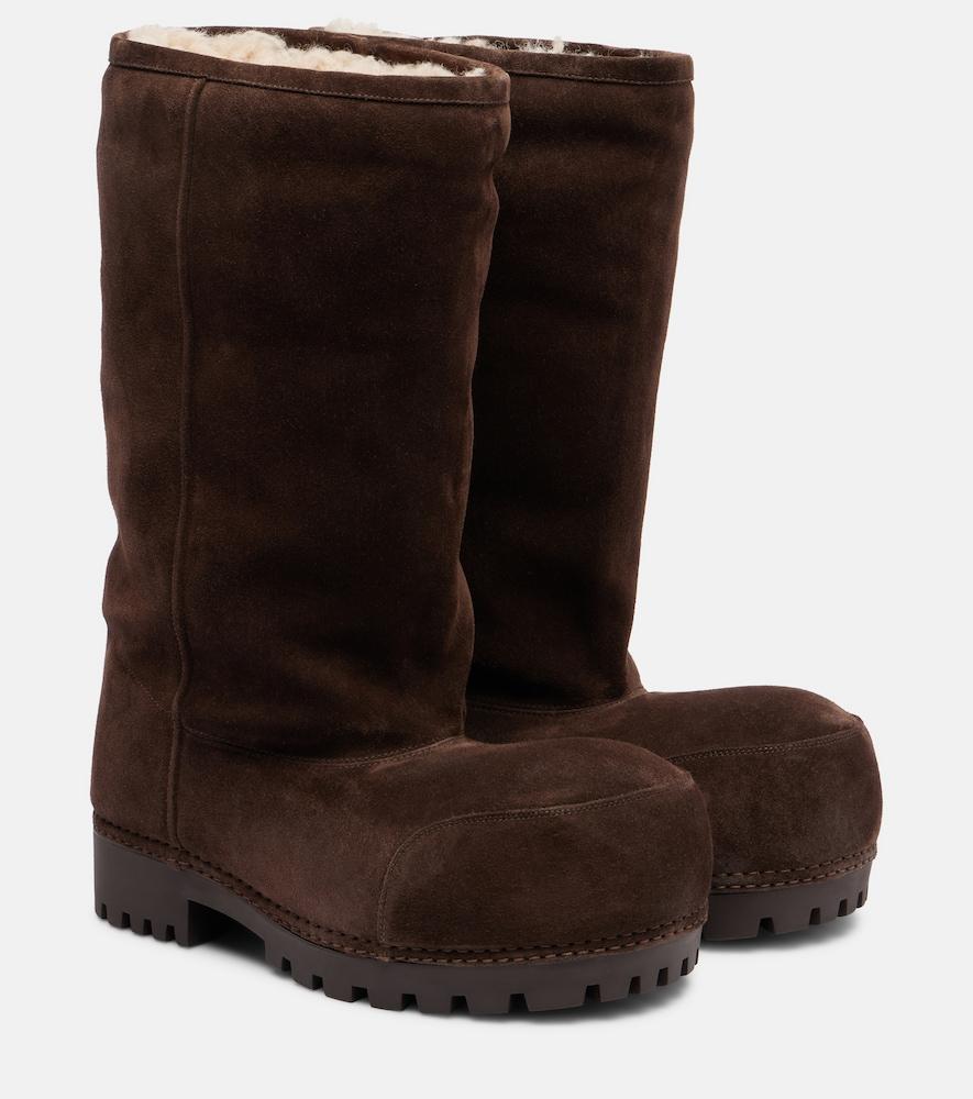 balenciaga alaska suede mid-calf boots