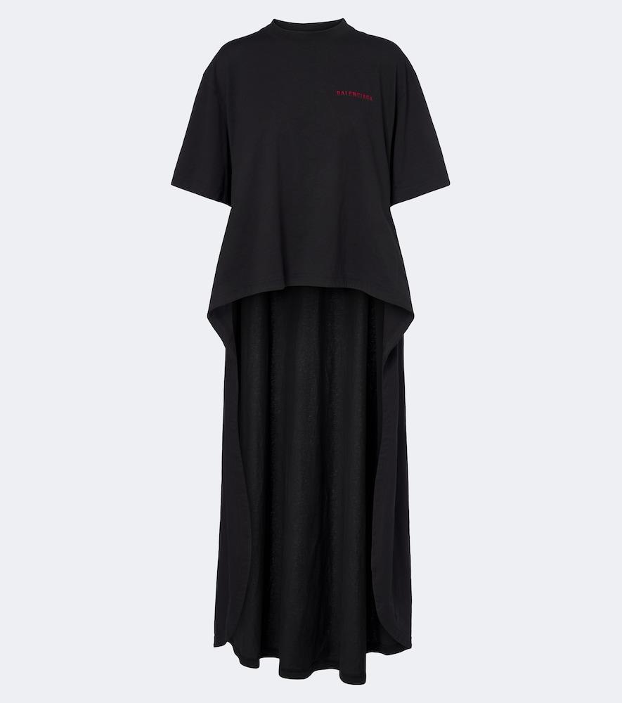 balenciaga asymmetric cotton jersey t-shirt