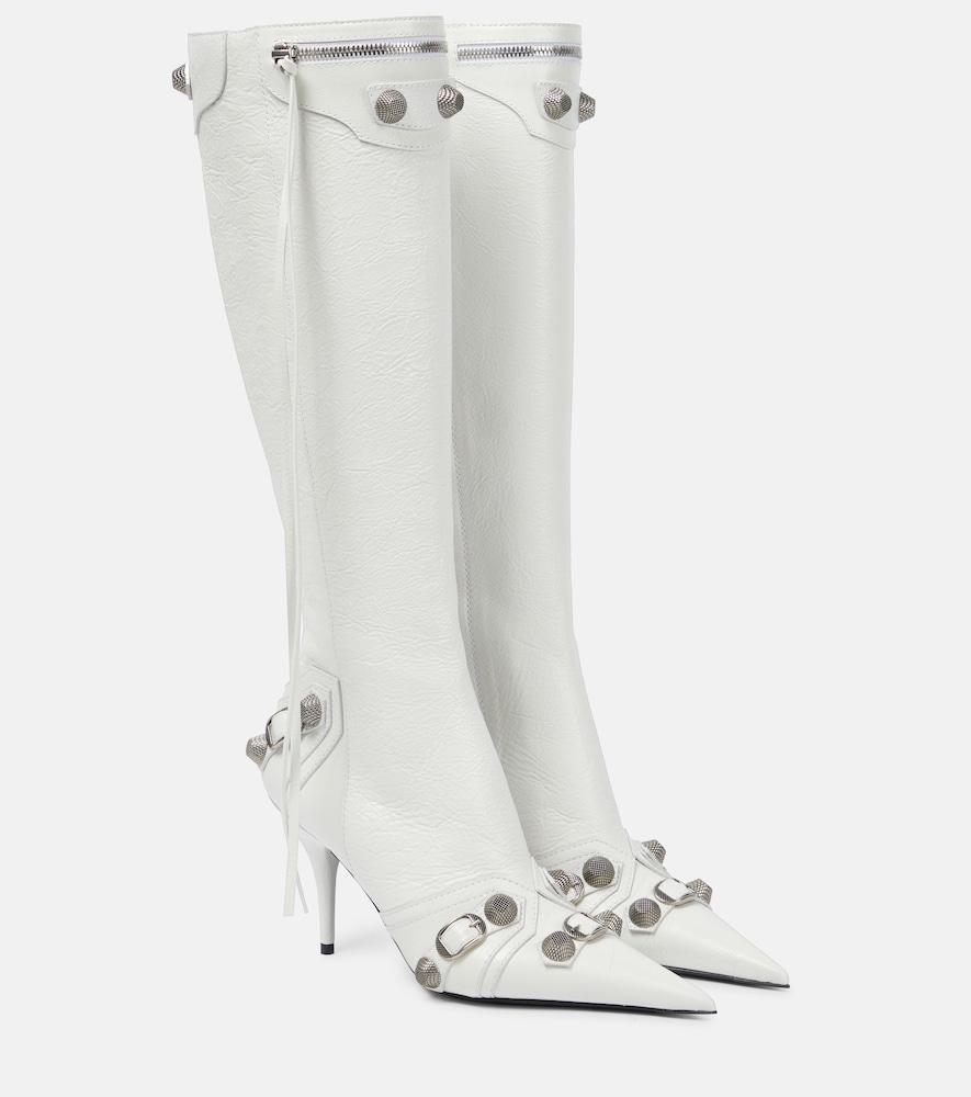 balenciaga cagole leather knee-high boots