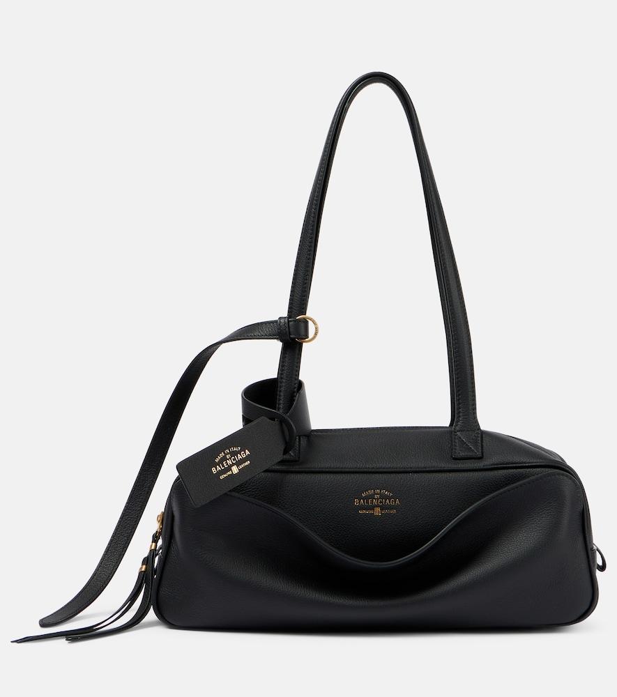 balenciaga carrie small leather bowling bag