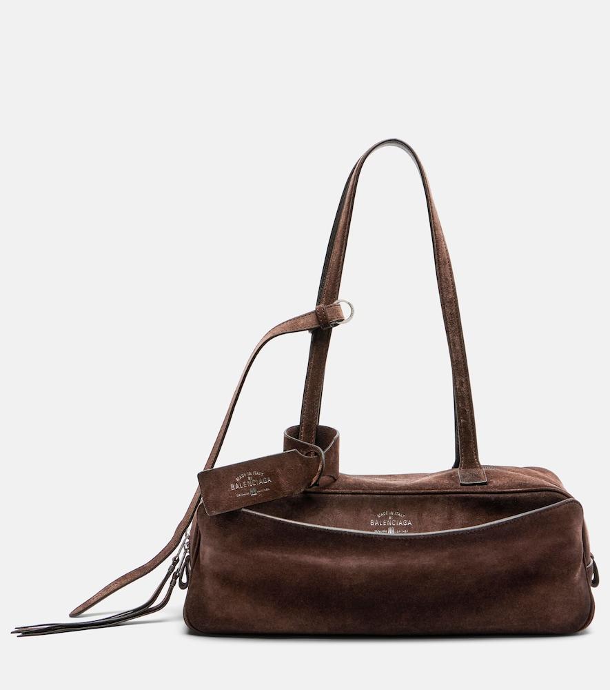 balenciaga carrie small suede shoulder bag