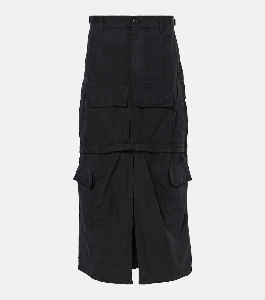balenciaga cotton-blend ripstop cargo skirt
