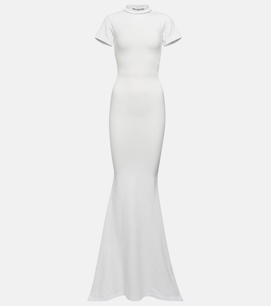 balenciaga cotton-blend t-shirt maxi dress