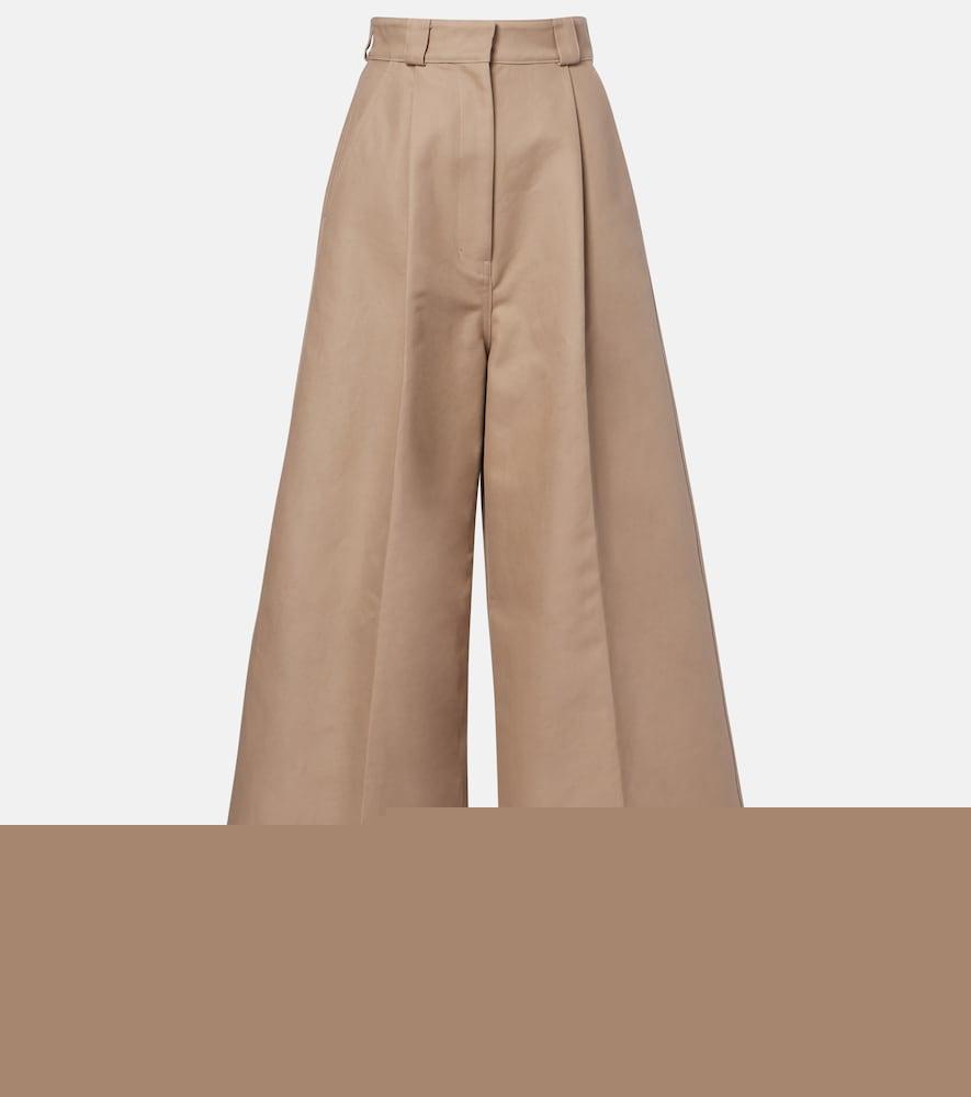 balenciaga cotton gabardine wide-leg pants