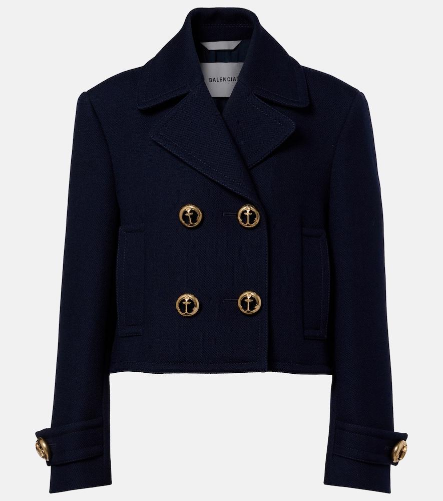 balenciaga double-breasted wool jacket