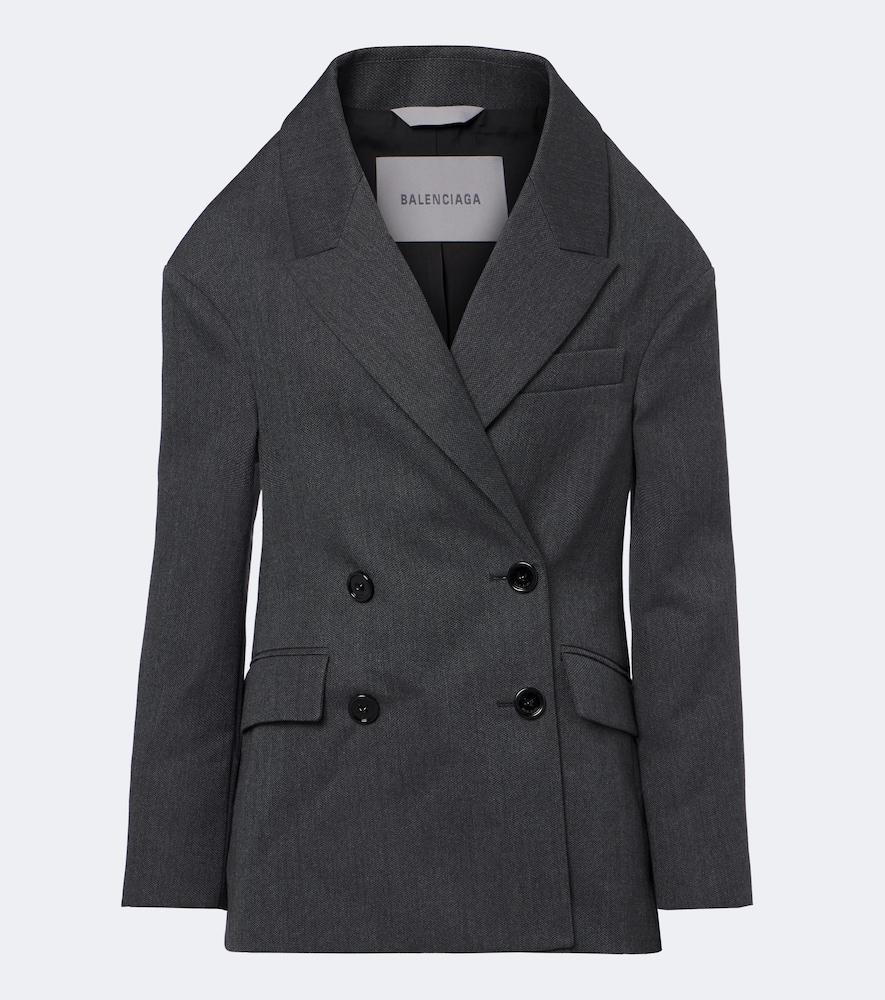 balenciaga double-breaster wool blazer