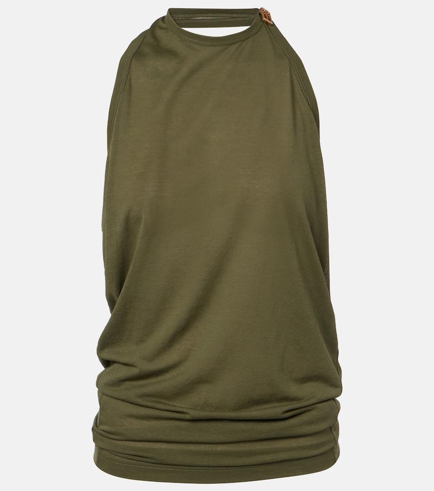 balenciaga draped cotton-blend top