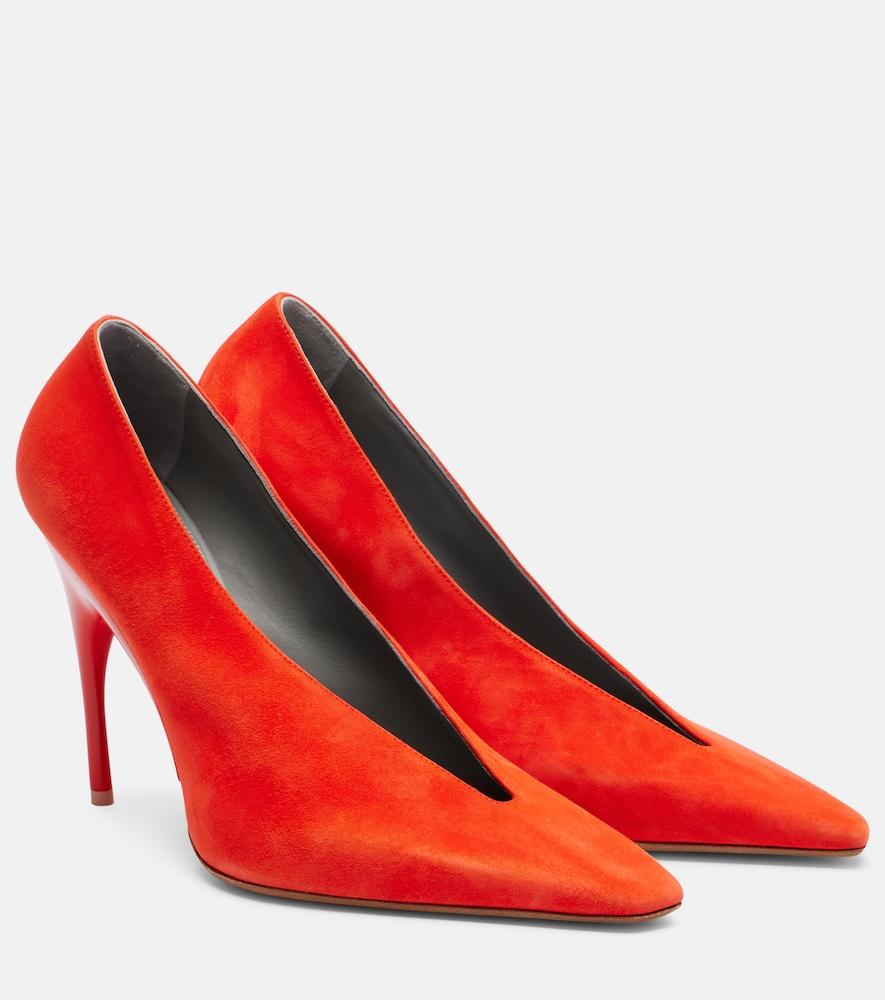 balenciaga duchesse suede pumps