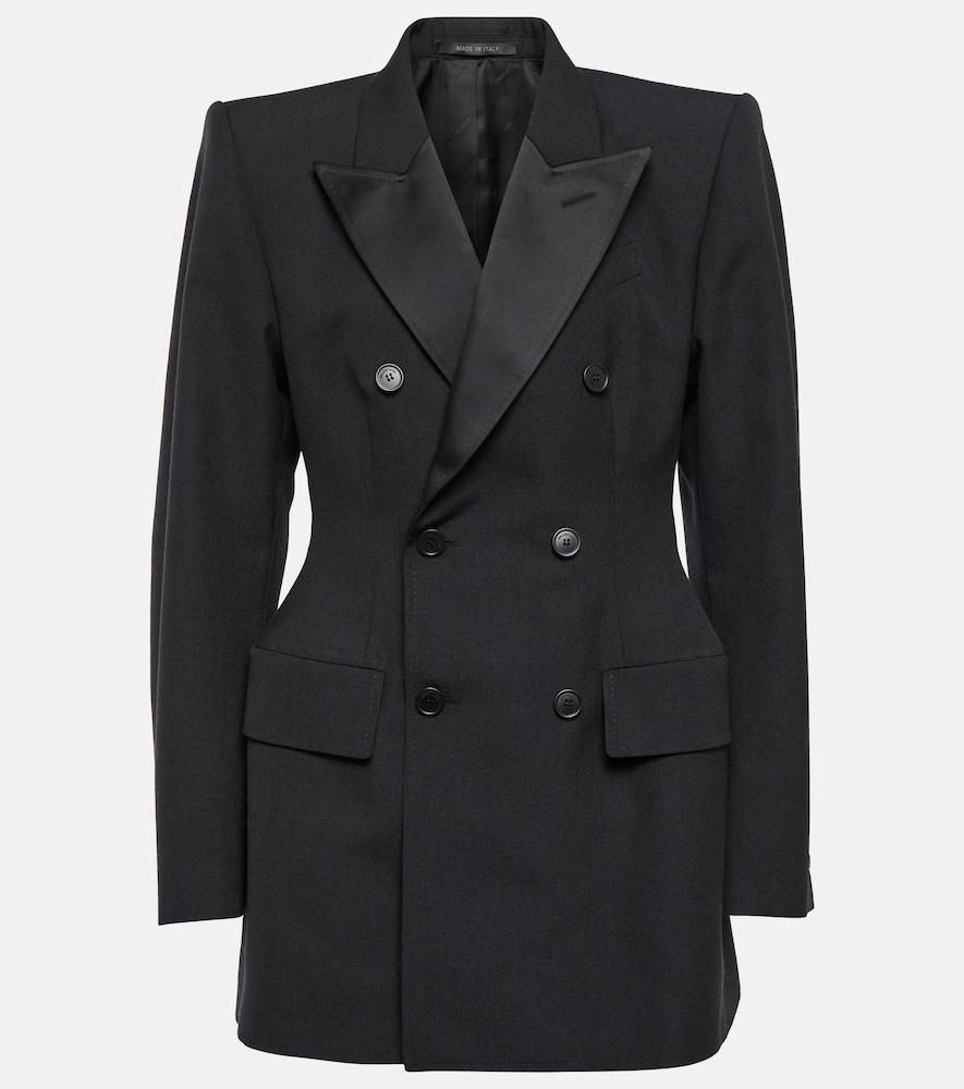 balenciaga hourglass double-breasted wool blazer