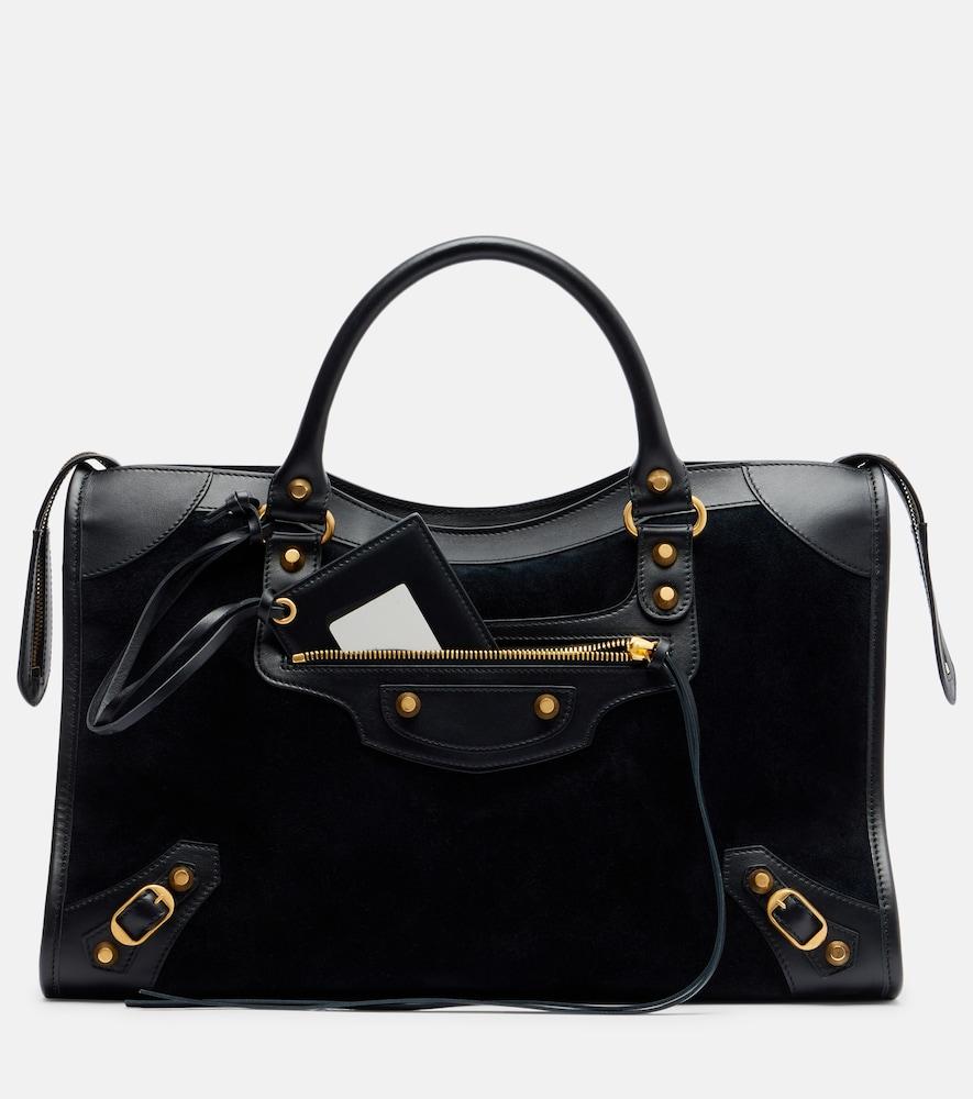 balenciaga le city medium suede top-handle bag