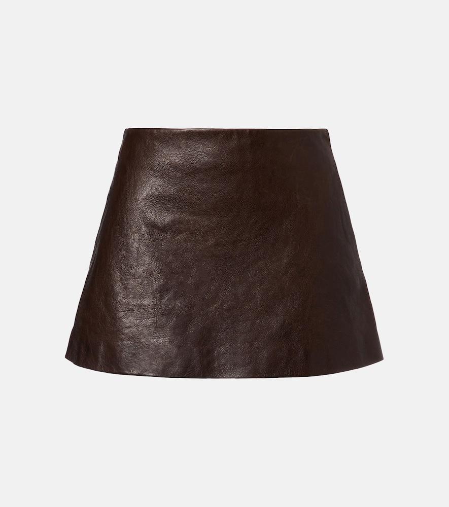 balenciaga leather miniskirt