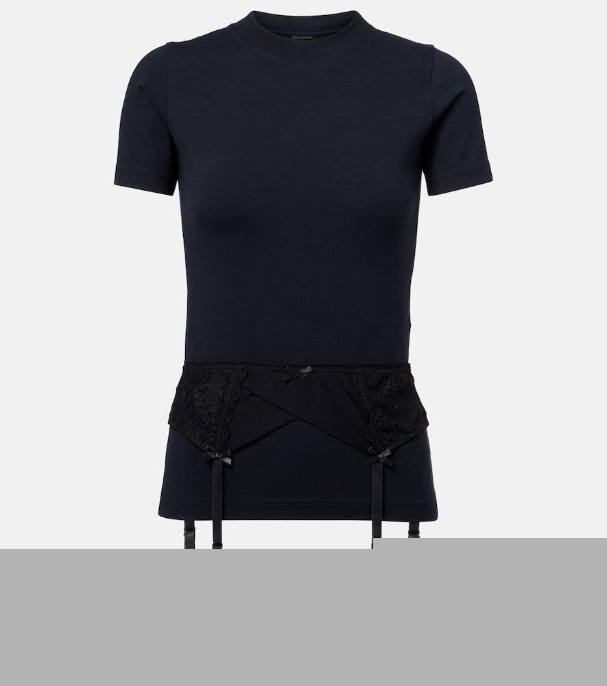 balenciaga lingerie cotton-blend jersey t-shirt