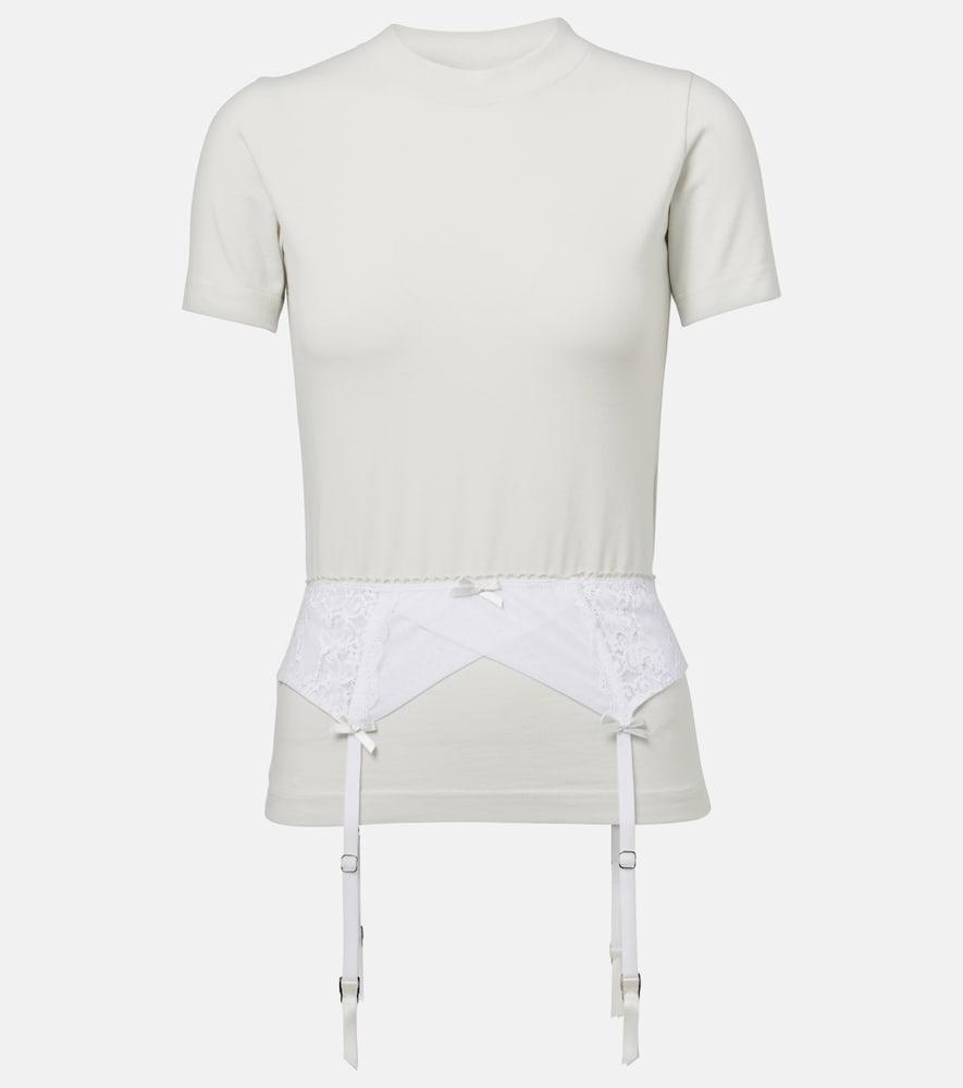 balenciaga lingerie cotton-blend jersey t-shirt